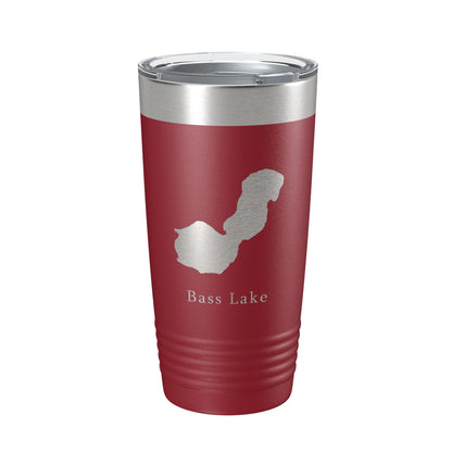 Bass Lake Map Tumbler Travel Mug Insulated Laser Engraved Coffee Cup Indiana 20 oz-18