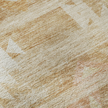 8' X 10' Copper And Ivory Southwestern Washable Area Rug With UV Protection-8