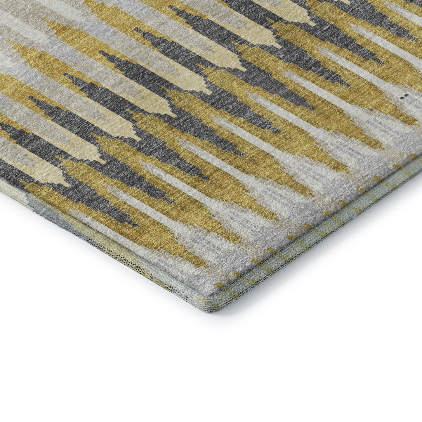8' X 10' Gold Gray And Beige Southwestern Washable Area Rug With UV Protection-6