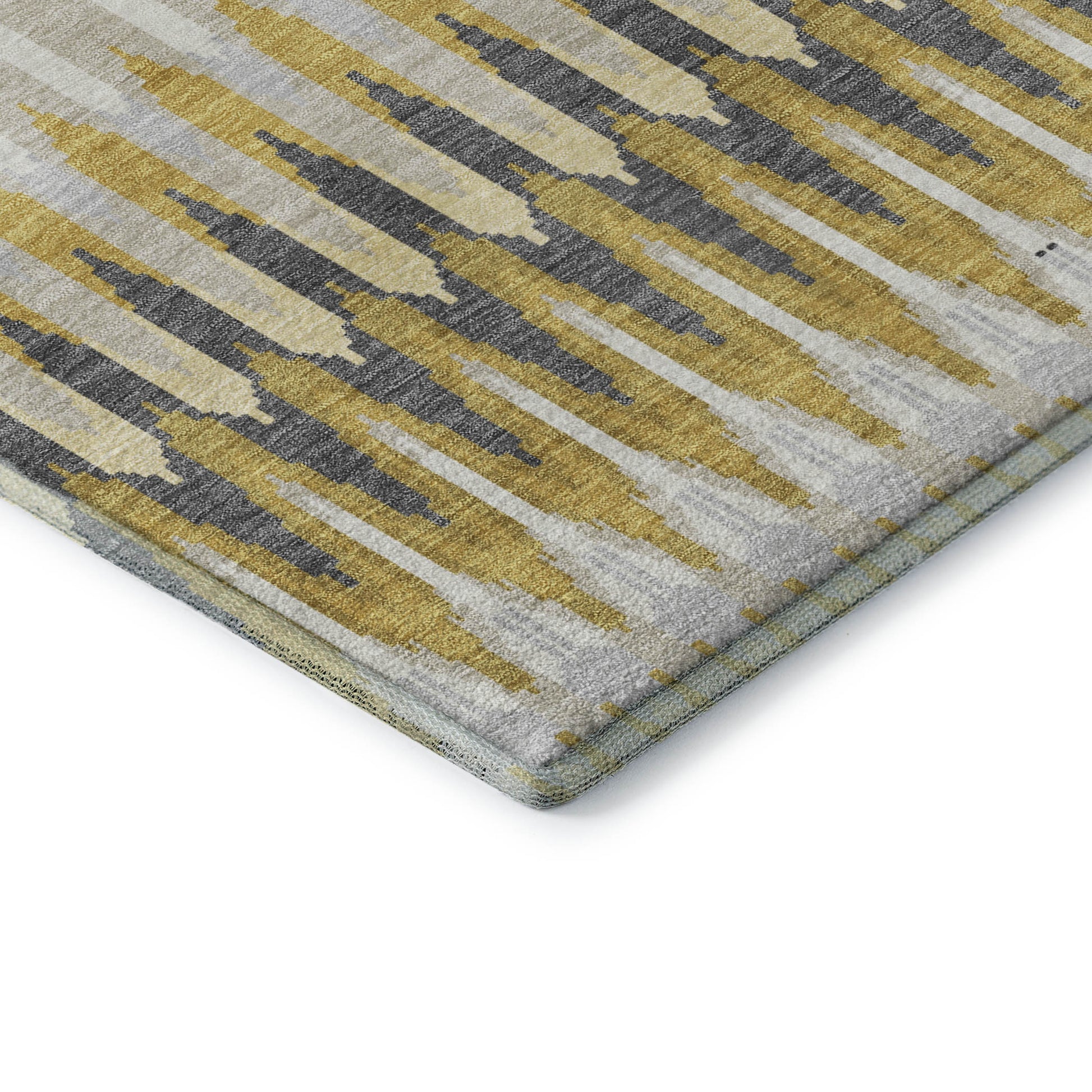 8' X 10' Gold Gray And Beige Southwestern Washable Area Rug With UV Protection-6