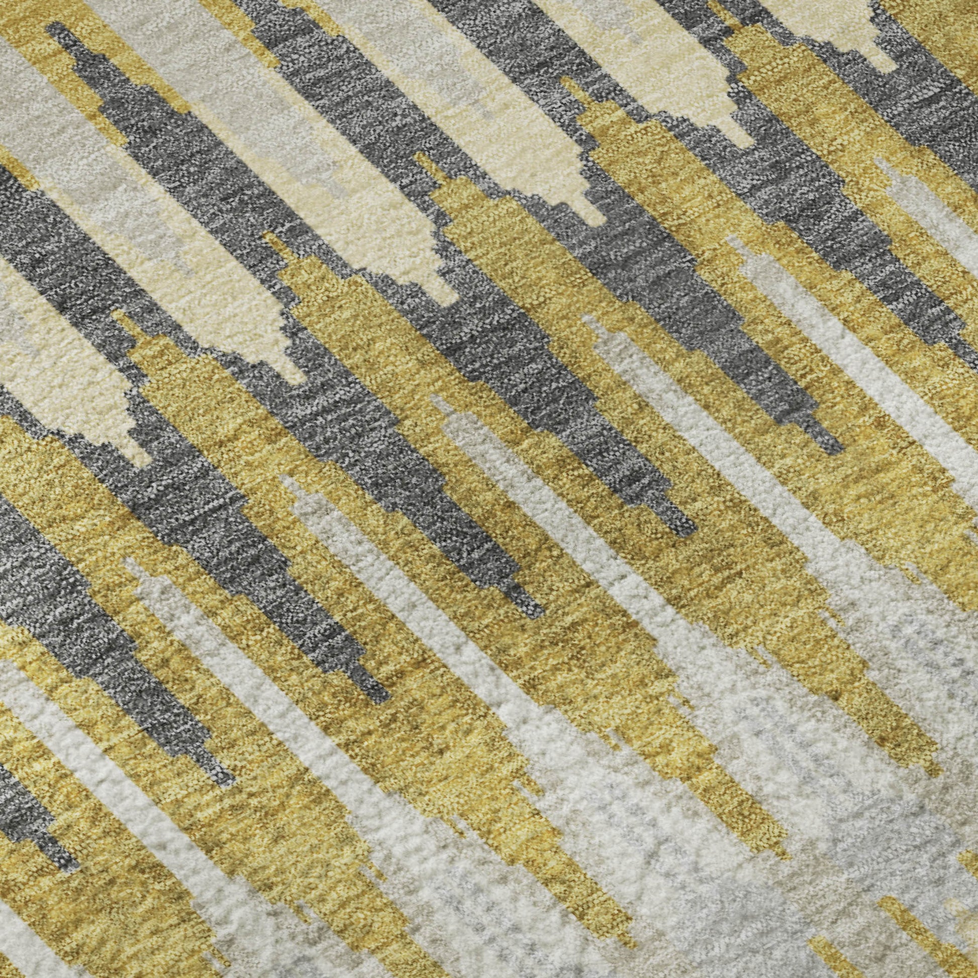 8' X 10' Gold Gray And Beige Southwestern Washable Area Rug With UV Protection-8