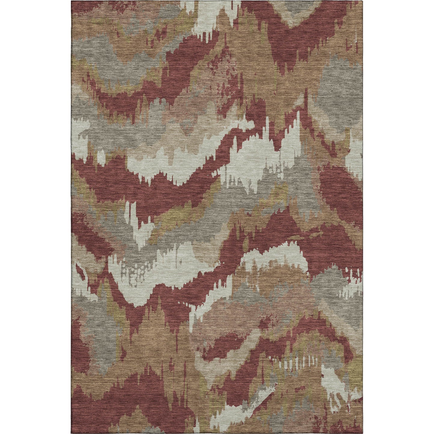8' X 10' Rust Beige And Copper Abstract Washable Area Rug With UV Protection-5