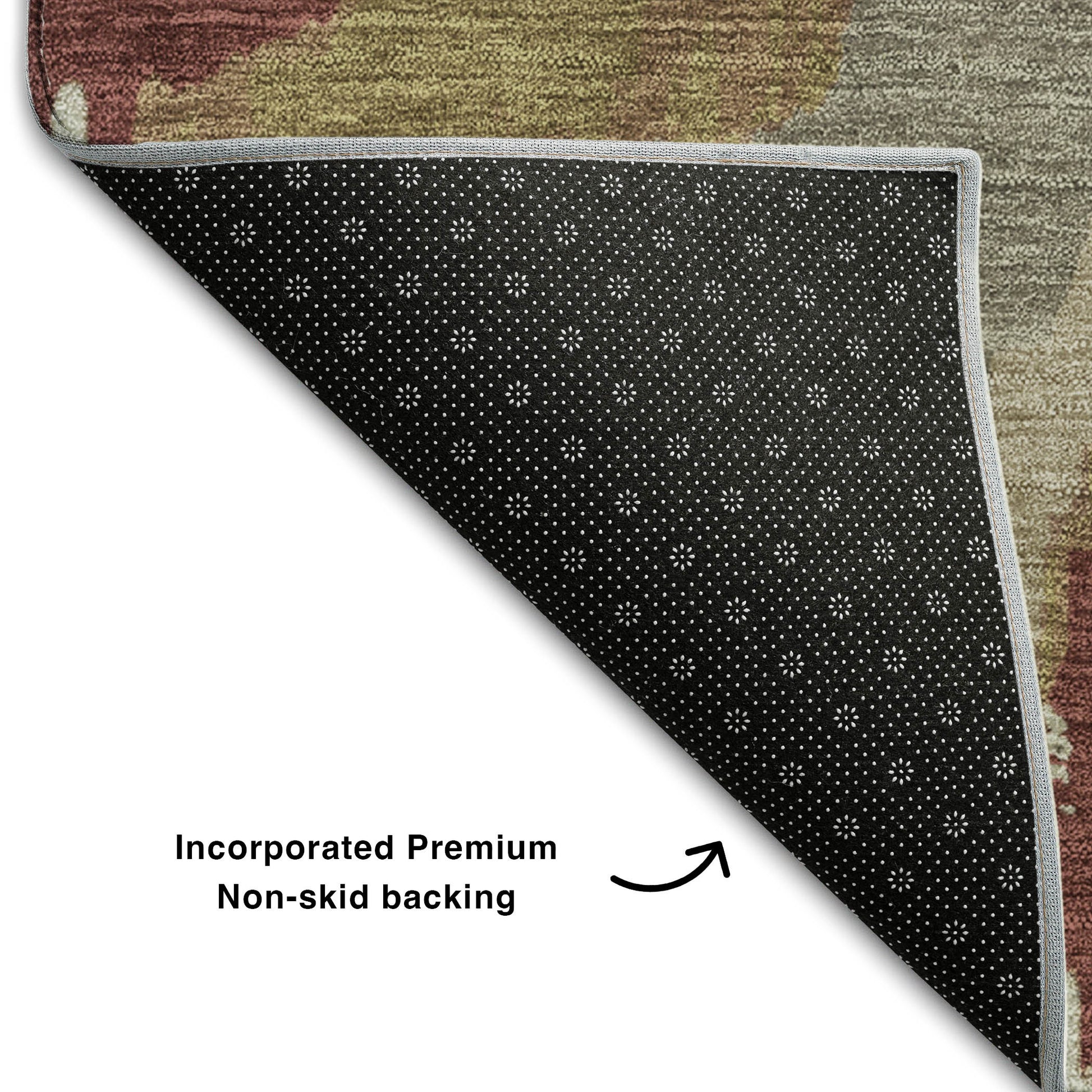 8' X 10' Rust Beige And Copper Abstract Washable Area Rug With UV Protection-6