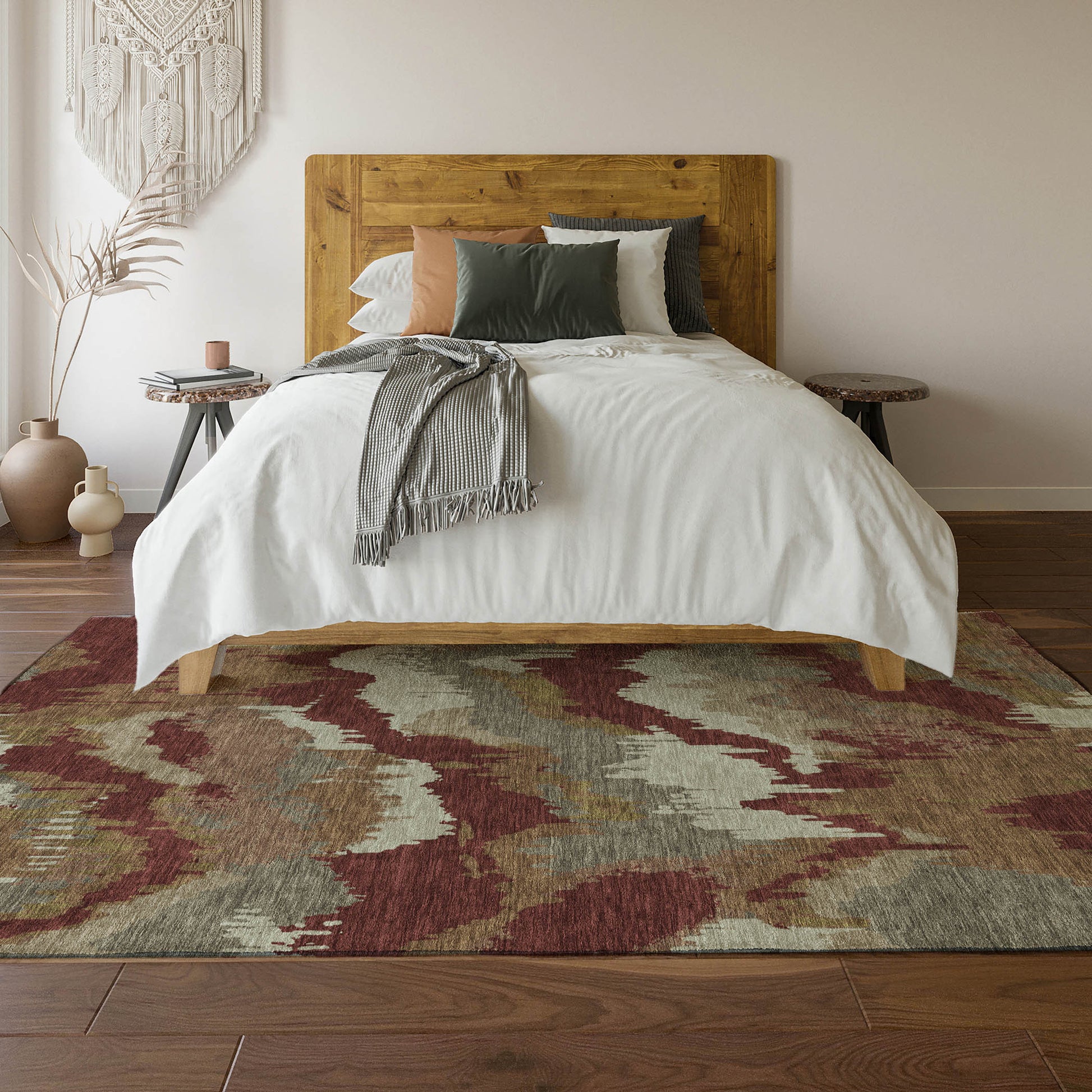 8' X 10' Rust Beige And Copper Abstract Washable Area Rug With UV Protection-4