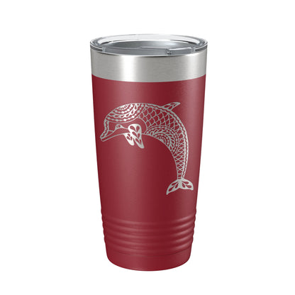 Dolphin Tumbler Zentangle Travel Mug Insulated Laser Engraved Coffee Cup 20 oz-18