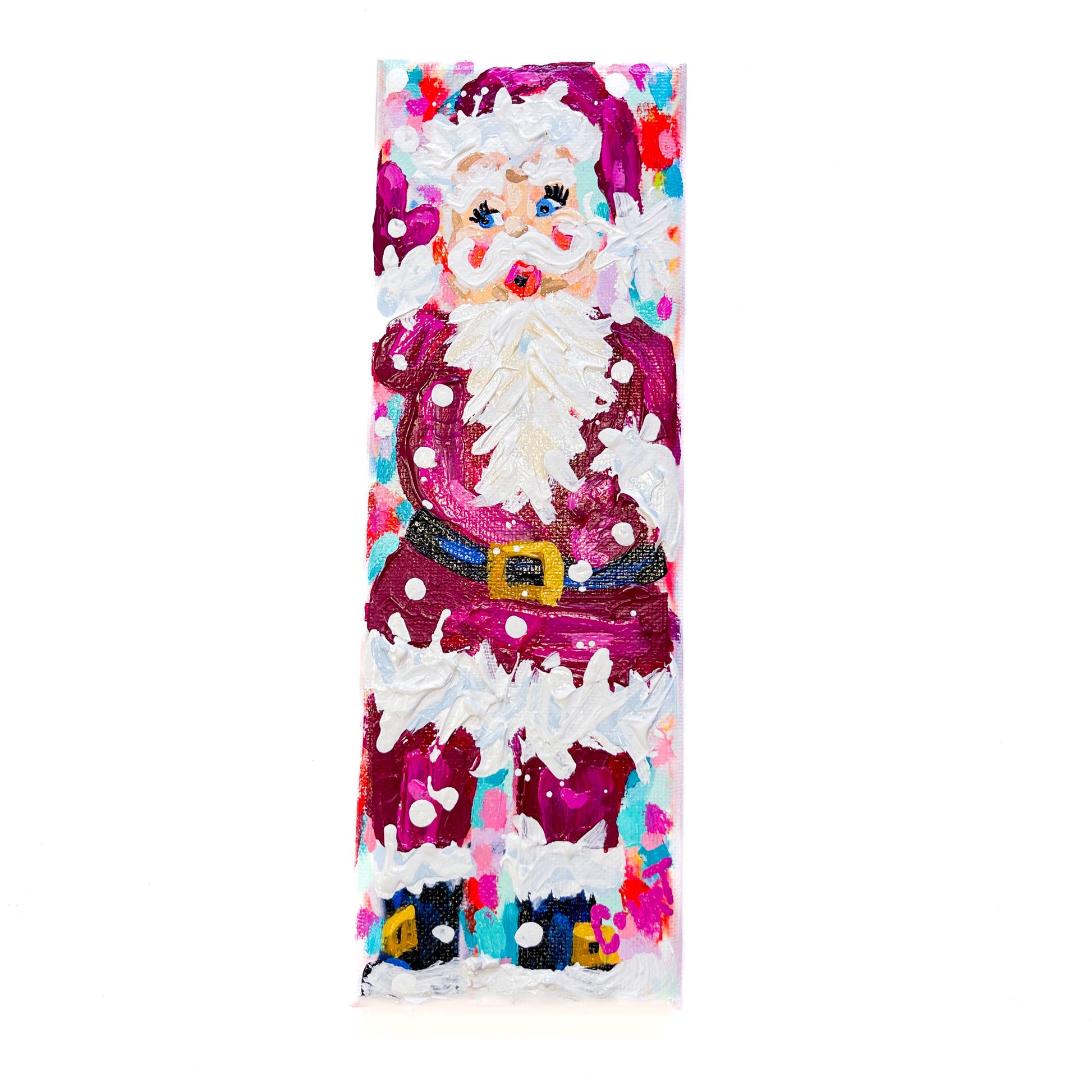 Burgundy Vintage Santa Claus Original Painting-3