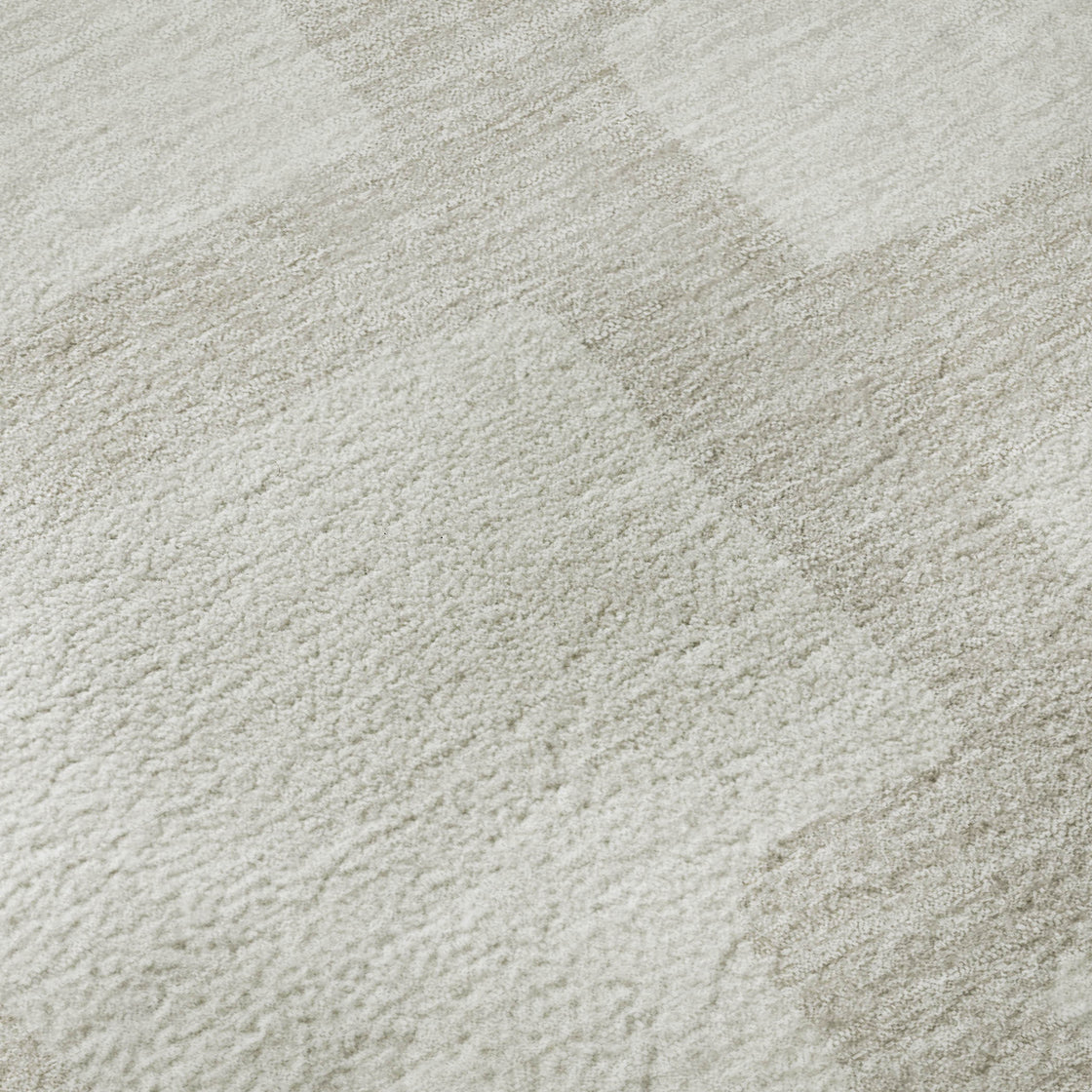 5' X 8' Ivory And Beige Abstract Geometric Washable Area Rug With UV Protection-8
