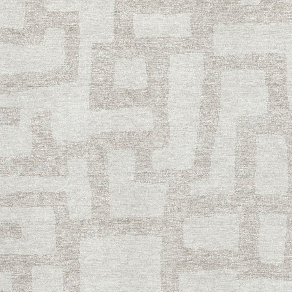 5' X 8' Ivory And Beige Abstract Geometric Washable Area Rug With UV Protection-1