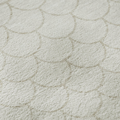 5' X 8' Ivory And Beige Geometric Washable Area Rug With UV Protection-7