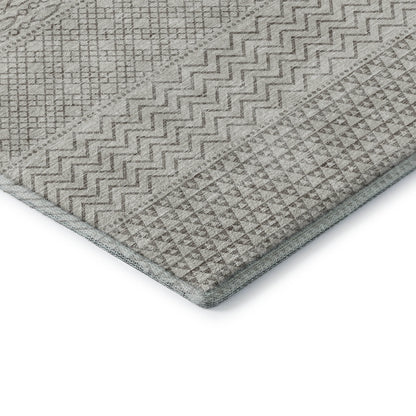 3' X 5' Beige And Ivory Striped Washable Area Rug With UV Protection-6