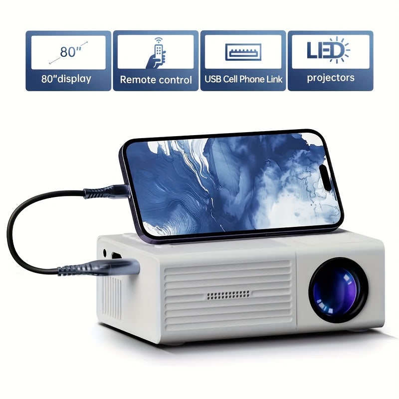 NNETM 1080P HD Mini Projector with LED Display-1