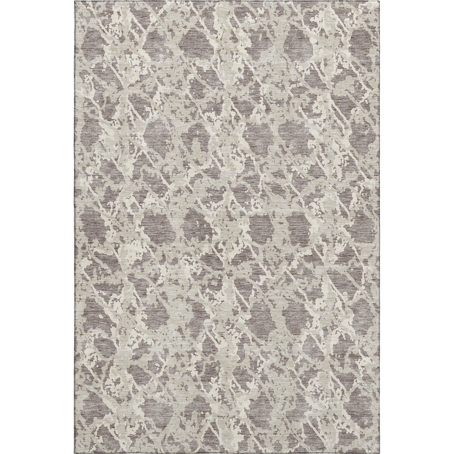 9' X 12' Taupe Beige And Ivory Abstract Washable Area Rug With UV Protection-0