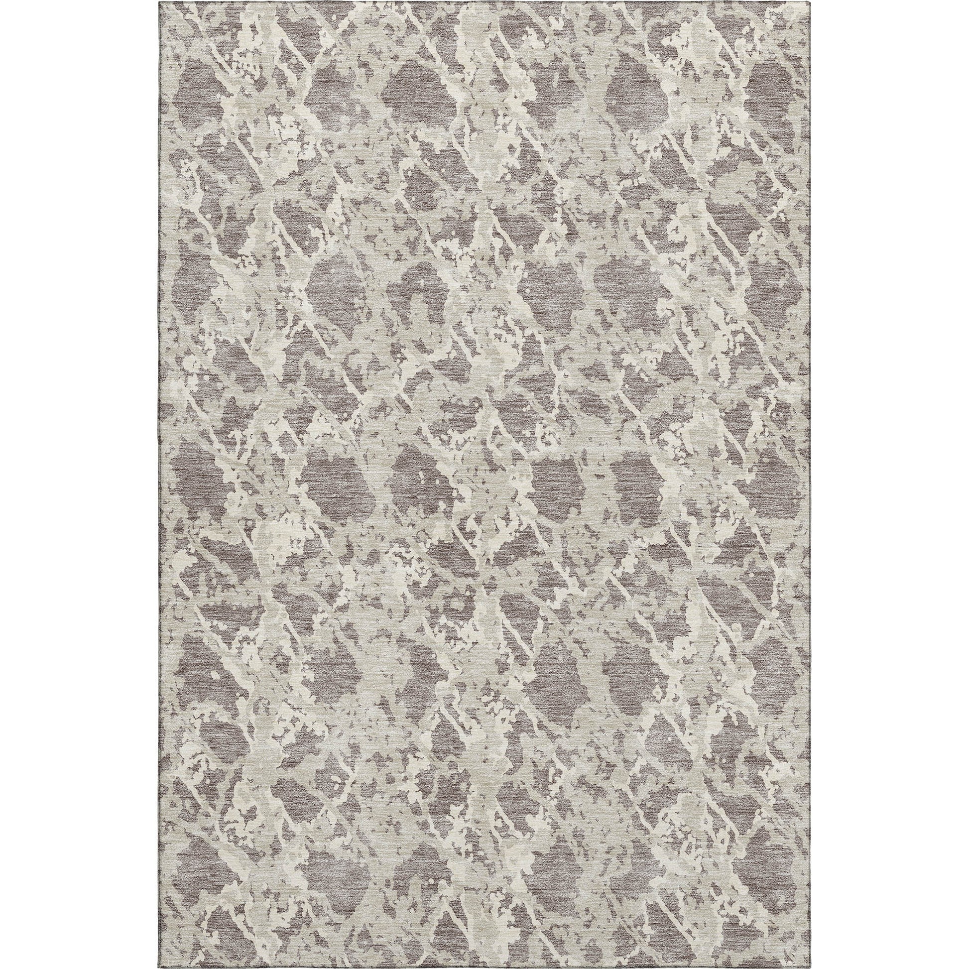 9' X 12' Taupe Beige And Ivory Abstract Washable Area Rug With UV Protection-0