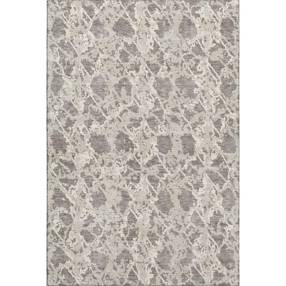 9' X 12' Taupe Beige And Ivory Abstract Washable Area Rug With UV Protection-0