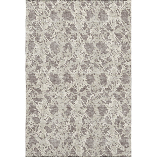 9' X 12' Taupe Beige And Ivory Abstract Washable Area Rug With UV Protection-0
