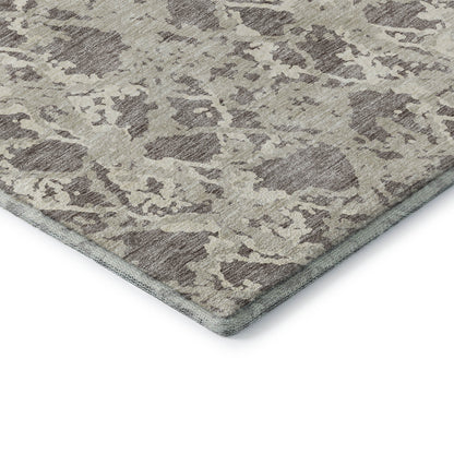 9' X 12' Taupe Beige And Ivory Abstract Washable Area Rug With UV Protection-6