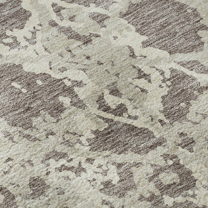 9' X 12' Taupe Beige And Ivory Abstract Washable Area Rug With UV Protection-8