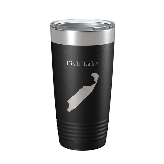 Fish Lake Map Tumbler Travel Mug Insulated Laser Engraved Coffee Cup Utah 20 oz-0
