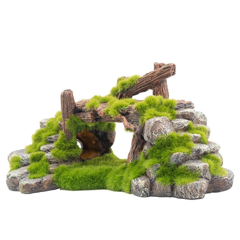 Landscape Stone Flocking Resin Aquarium Decoration-1