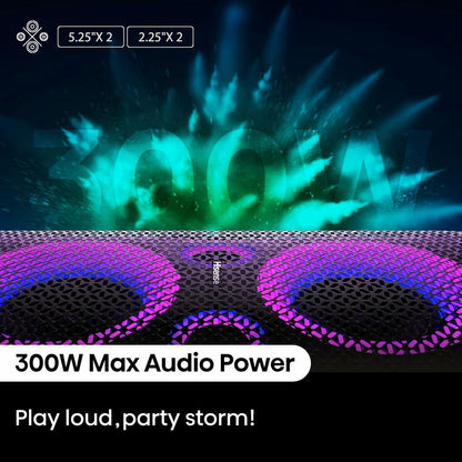 Portable Bluetooth Speakers Hisense PARTY STORM Black 300 W-6