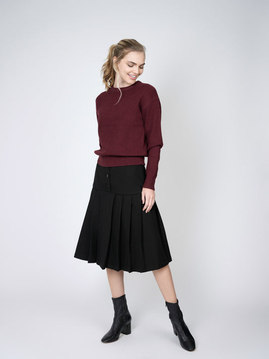 YOKE PLEATED SKIRT 27"-0