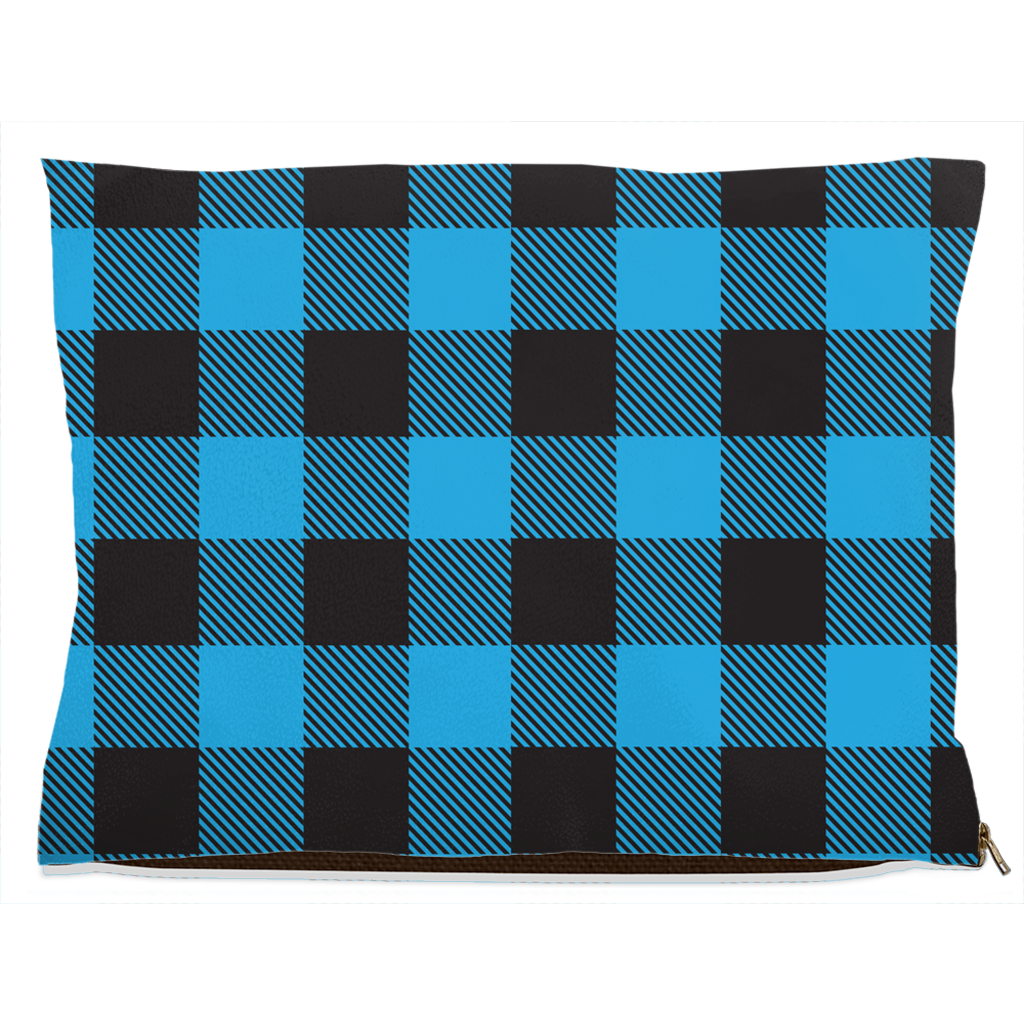 Buffalo Plaid Blue Dog Bed-3