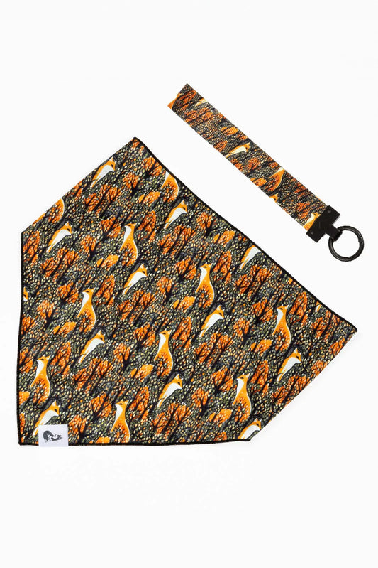 Foxes in Fall Dog Bandana & Matching Keychain-0