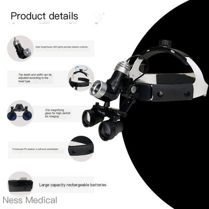 Dental Head Magnifier with 7W Surgical Light