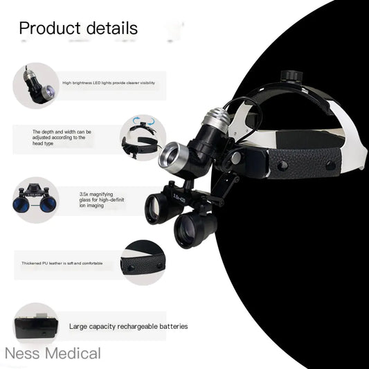 Dental Head Magnifier with 7W Surgical Light