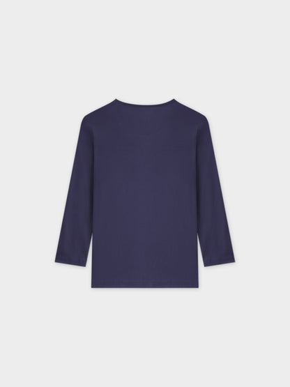 BASIC HIGH V TEE 3Q-NAVY-1