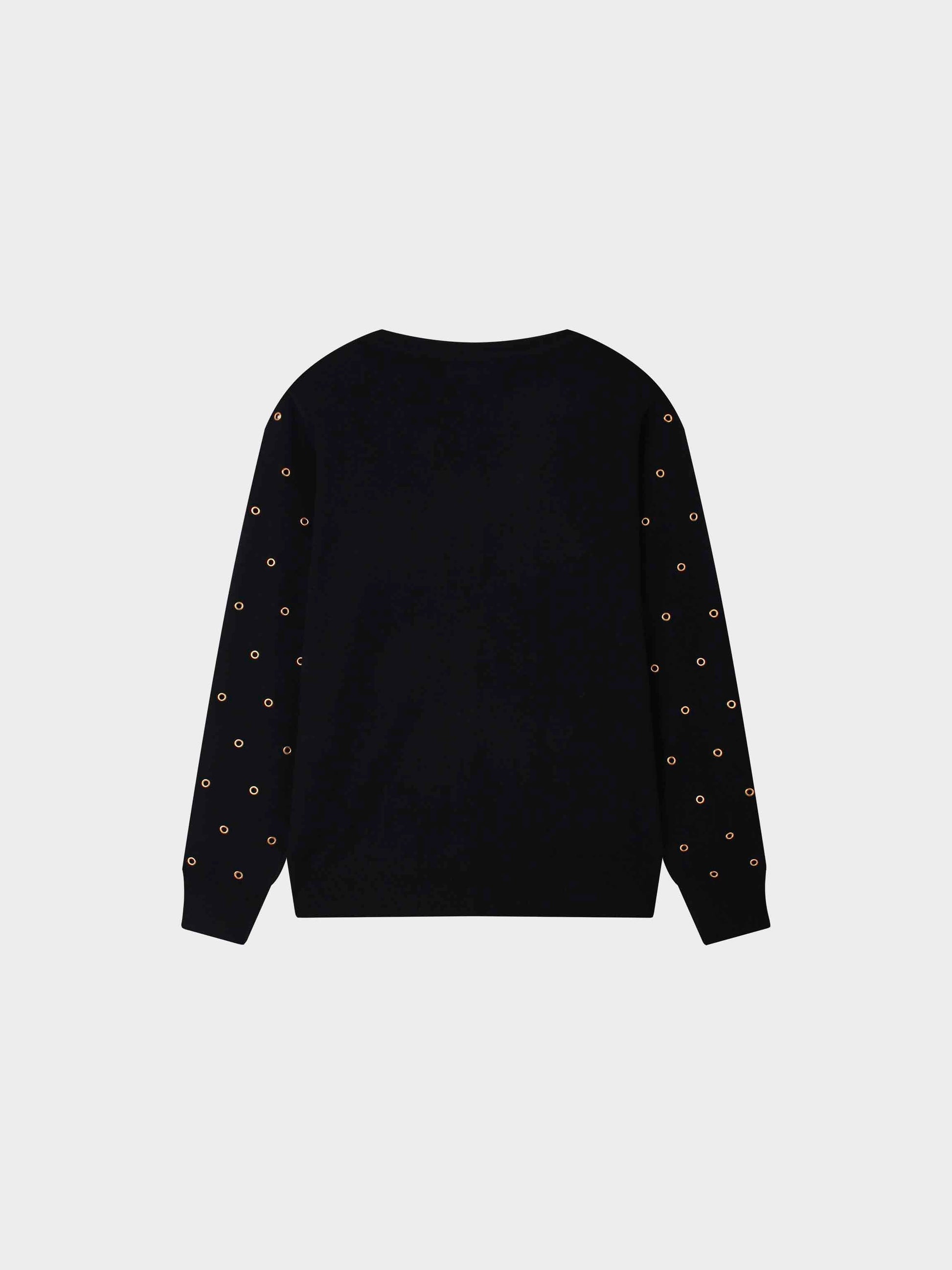 Grommet Cardigan-Black-1