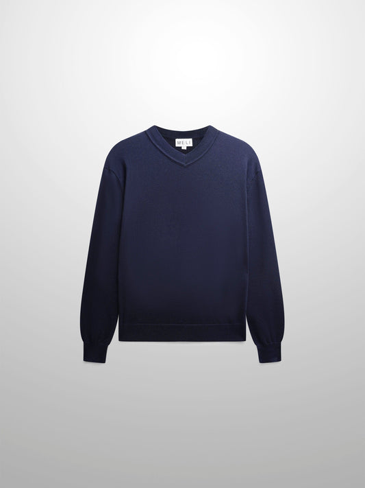 High V Lightweight Sweater-Navy-0