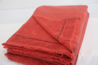 Del Mar Red Terry Turkish Towel Set-3