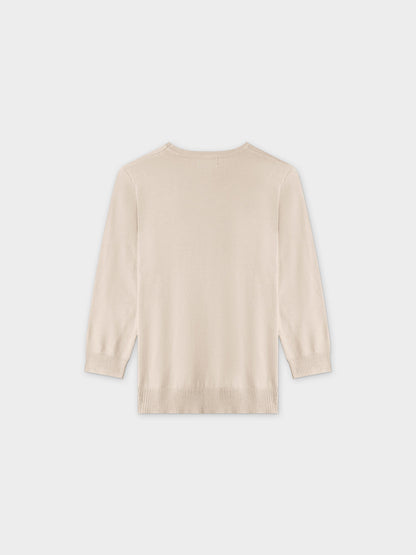 Basic Crew Sweater 3Q-Ivory-1