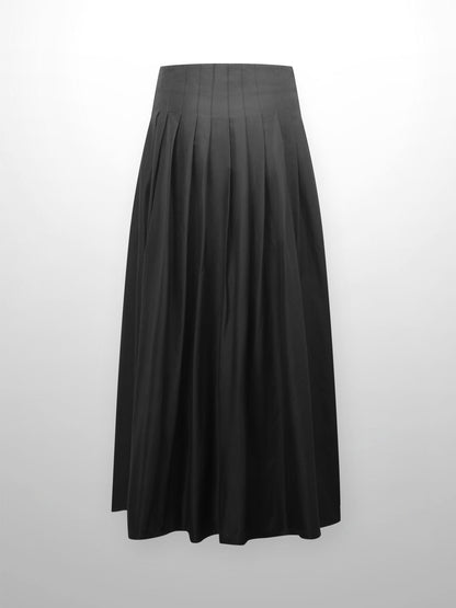 Full Pleated Skirt-Black-1
