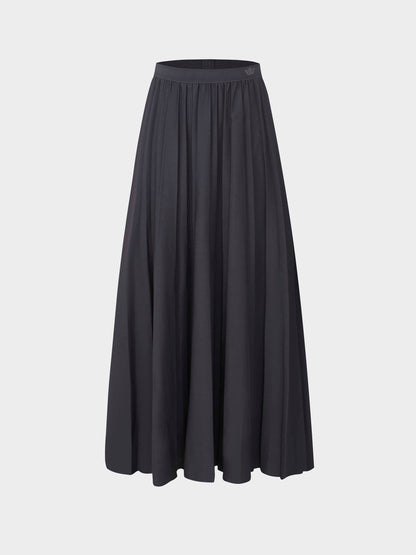 Pleated Skirt 35"-Dark Grey-1