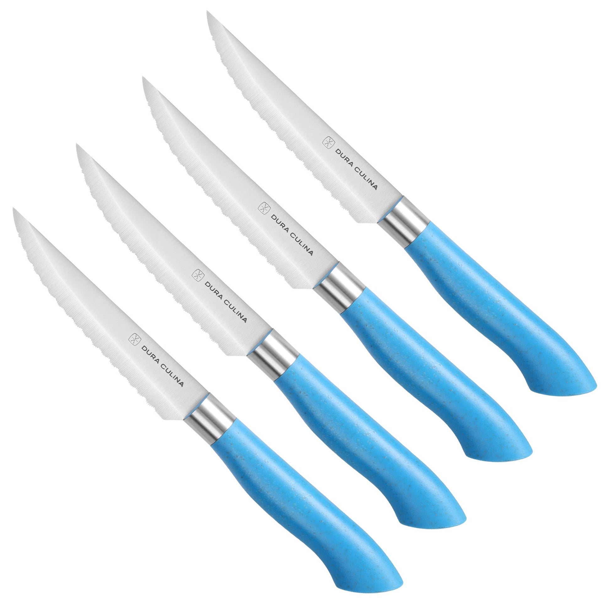 EcoCut 4 Piece Steak Knife Set, Blue-4