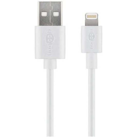 Cablu incarcare/sync Goobay tip lightning, lungime 1 m, alb (54600)-0