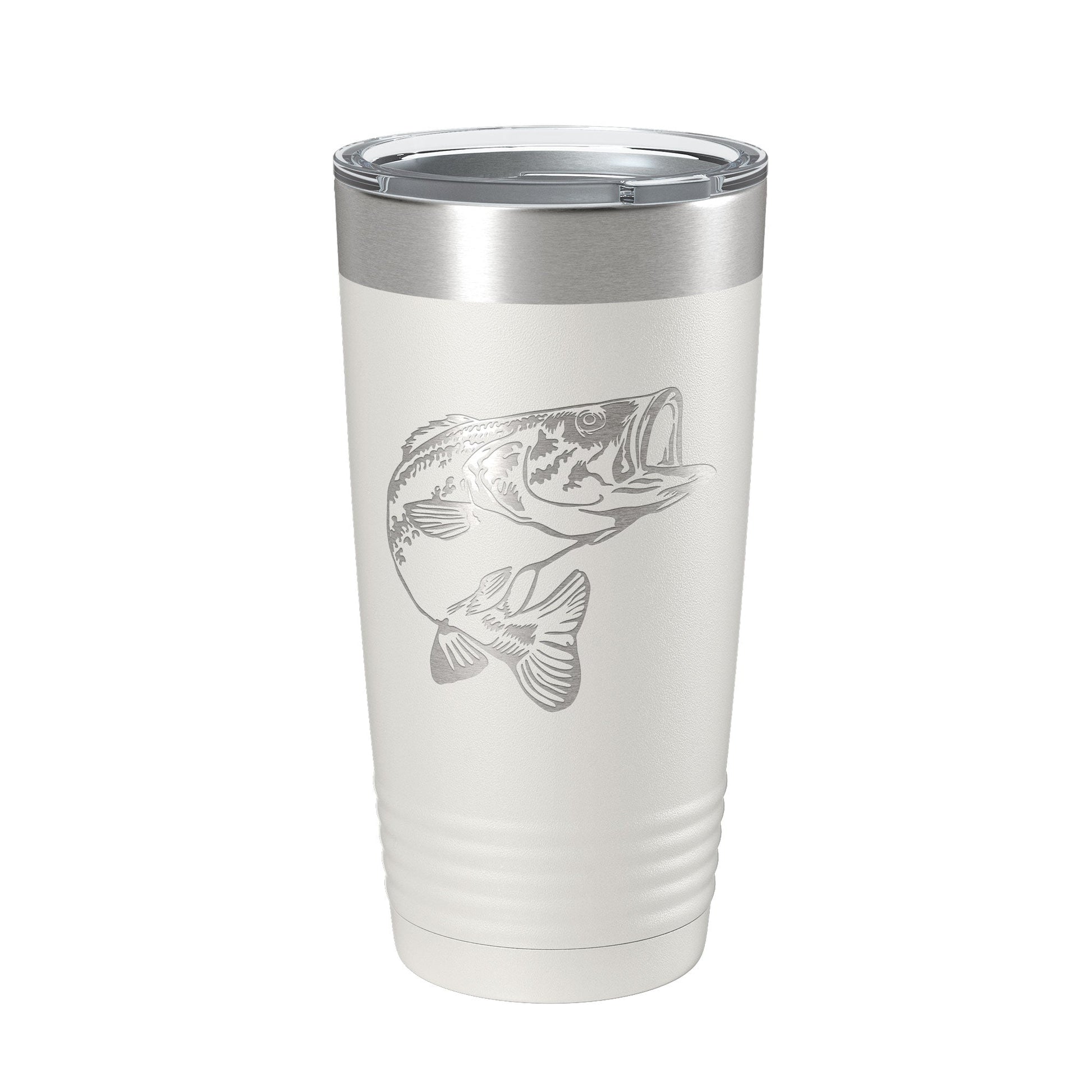 Bass Fishing Tumbler Angler Travel Mug Insulated Laser Engraved Coffee Cup Gift 20 oz-1