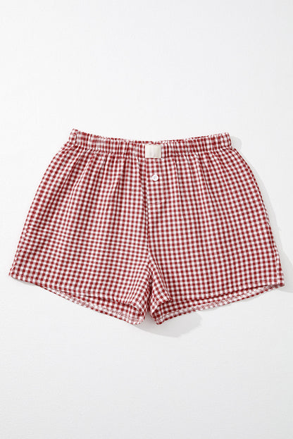 Gingham High Waist Shorts-1