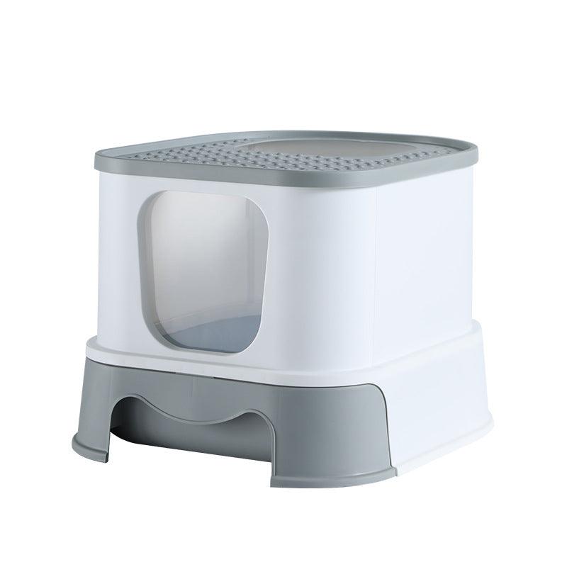 Splashguard Cat Litter Basin - Stylish And Practical Closed Design-5
