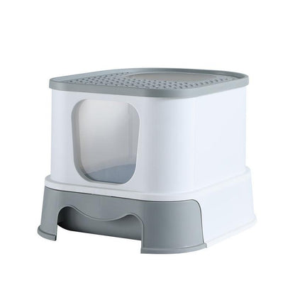 Splashguard Cat Litter Basin - Stylish And Practical Closed Design-5