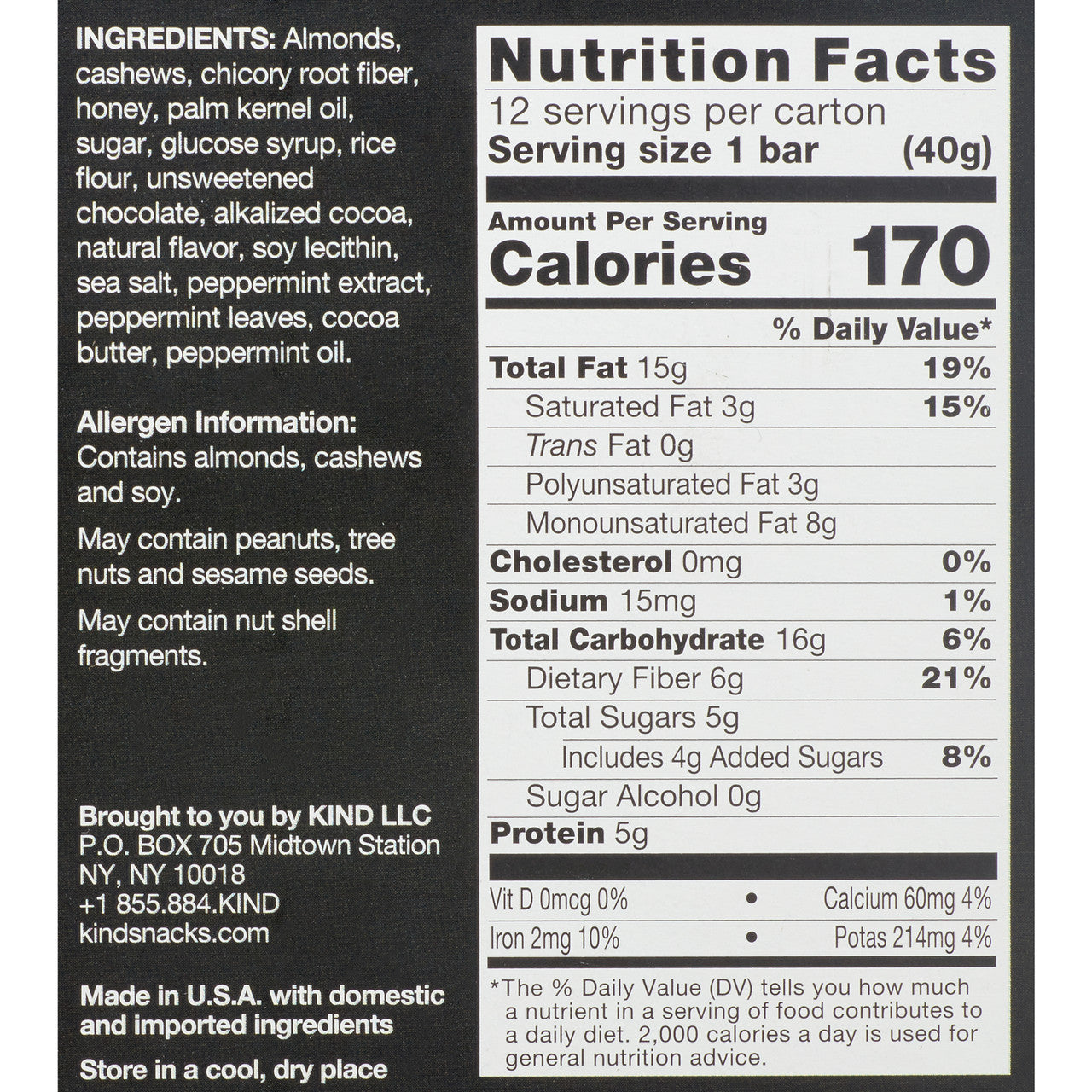 Kind Dark Chocolate Almond Mint Bars (12x1.4 OZ)-11