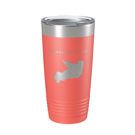Conestoga Lake Map Tumbler Travel Mug Insulated Laser Engraved Coffee Cup Nebraska 20 oz-20