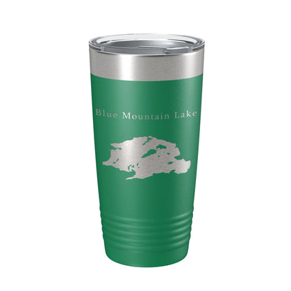Blue Mountain Lake Map Tumbler Travel Mug Insulated Laser Engraved Coffee Cup New York 20 oz-9