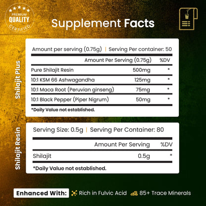 BeepWell Shilajit Resin Combo Pack – Original (80 Servings) + Resin Plus with Ashwagandha (50 Servings) – 2 x 40g Jars-4