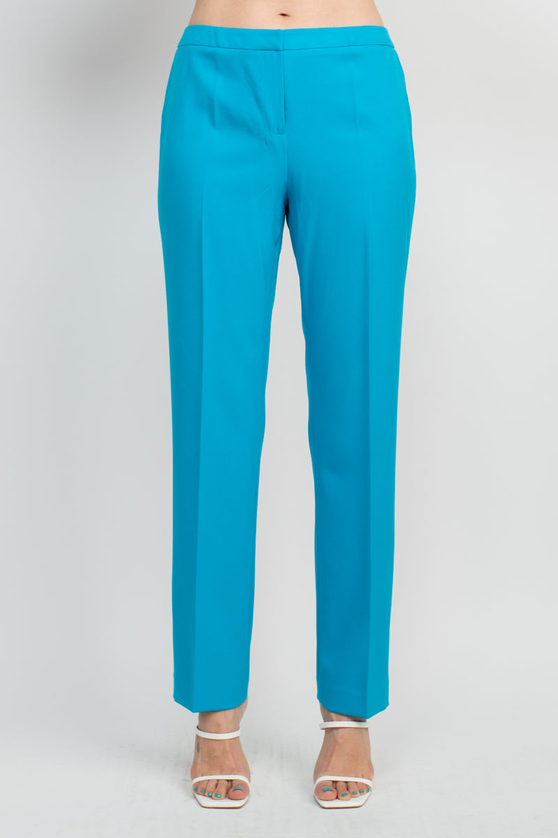 John Meyer Collection Notched Collar 1 Button Closure Crepe Jacket with Banded Mid Waist Zipper Hook & Bar Closure Pant-4