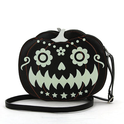 Glow in the Dark Jack-O-Lantern Crossbody Bag-2
