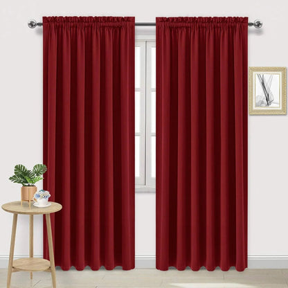 DWCN Rod Pocket Blackout Curtains, Set of 2 Panels-6
