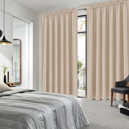 DWCN Rod Pocket Blackout Curtains, Set of 2 Panels-1